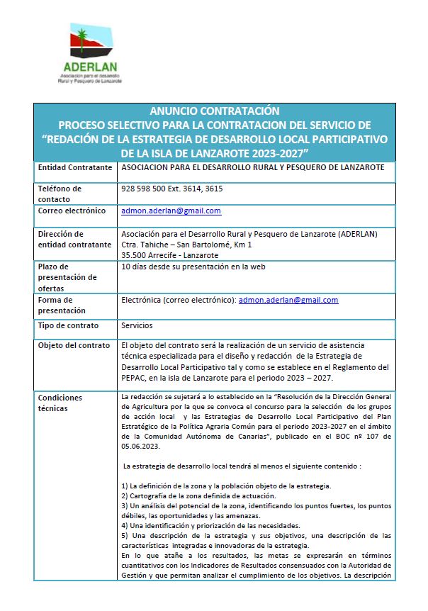 PROCESO SELECTIVO PARA LA CONTRATACIÓN DEL SERVICIO DE REDACCIÓN DE LA