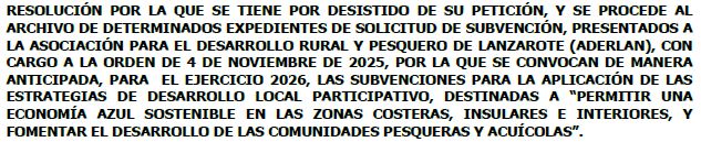 Resolución proyecto desistido y archivo del mismo de la Asociación Custodia del Territorio Papa Cría.